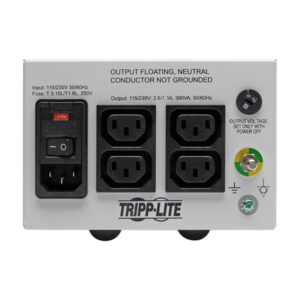 Tripp Lite Transformador de Aislamiento de Grado Médico de la Serie Isolator, de Voltaje Dual 115V / 230V 300W 60601-1, Entrada C14, 4 Tomacorrientes C13 Tripp Lite Transformador de Aislamiento de Grado Médico de la Serie Isolator, de Voltaje Dual 115V / 230V 300W 60601-1, Entrada C14, 4 Tomacorrientes C13