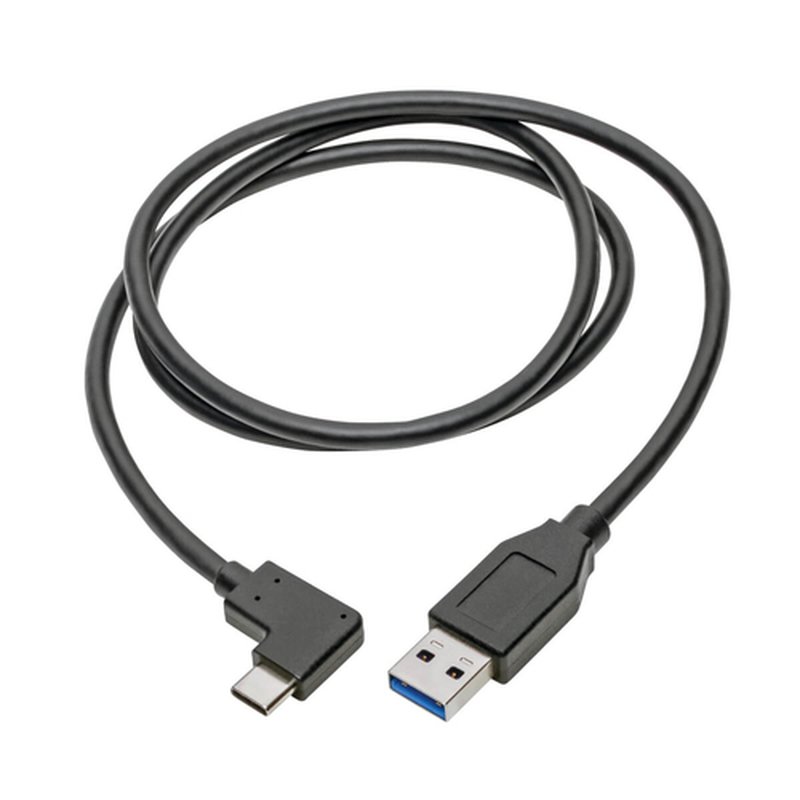 Tripp Lite U428-003-CRA Cable USB-C a USB-A (M/M), en ángulo recto C, USB 3.1 Gen 1 (5 Gbps), Compatible con Thunderbolt 3, 0.91 m [3 pies] - Imagen 2