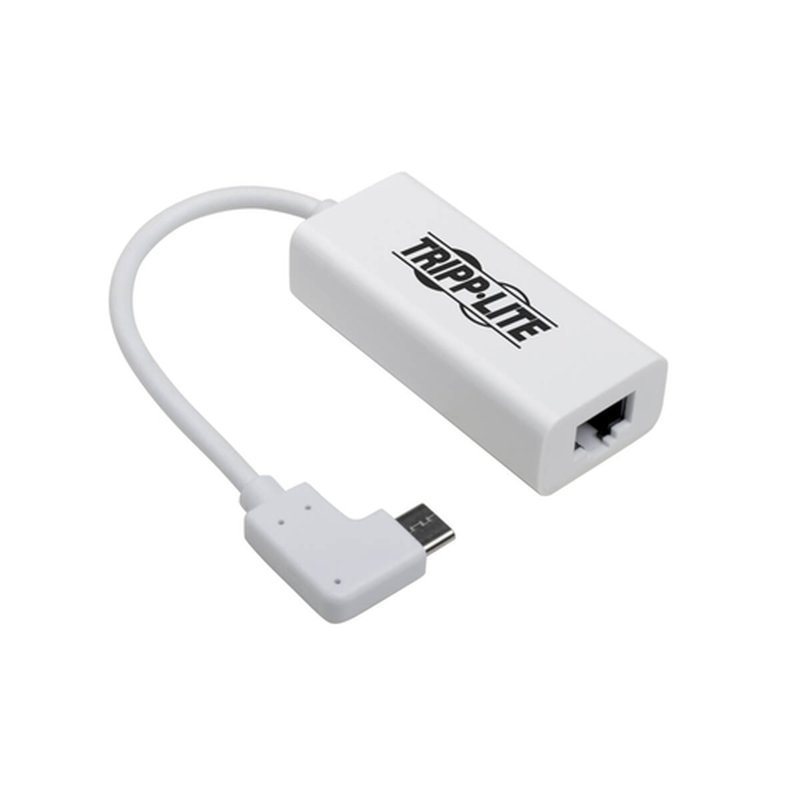 Tripp Lite U436-06N-GBW-RA Adaptador de Red USB-C a Gigabit con USB-C en Ángulo Recto, Compatibilidad con Thunderbolt 3 - Blanco Tripp Lite U436-06N-GBW-RA Adaptador de Red USB-C a Gigabit con USB-C en Ángulo Recto, Compatibilidad con Thunderbolt 3 - Blanco