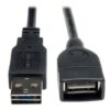 Tripp Lite UR024-010 Cable de Extensión USB 2.0 Universal Reversible (Reversible A a A M/H), 3.05 m [10 pies]