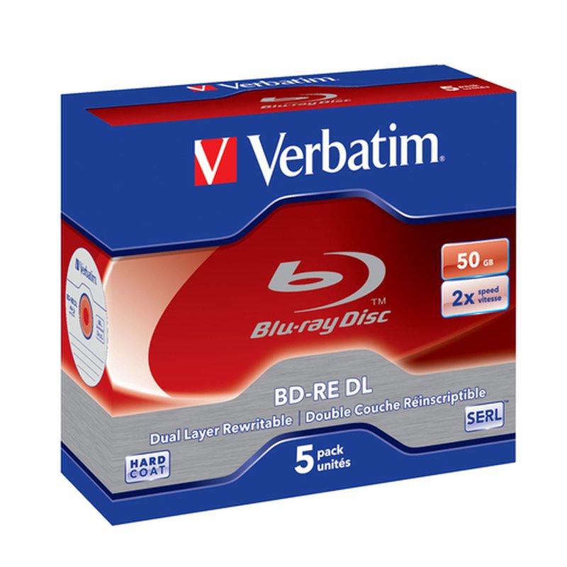Verbatim BD-RE DL 50GB 2 x 5 Pack Jewel Case 5 pieza(s) Verbatim BD-RE DL 50GB 2 x 5 Pack Jewel Case 5 pieza(s) - Imagen 2