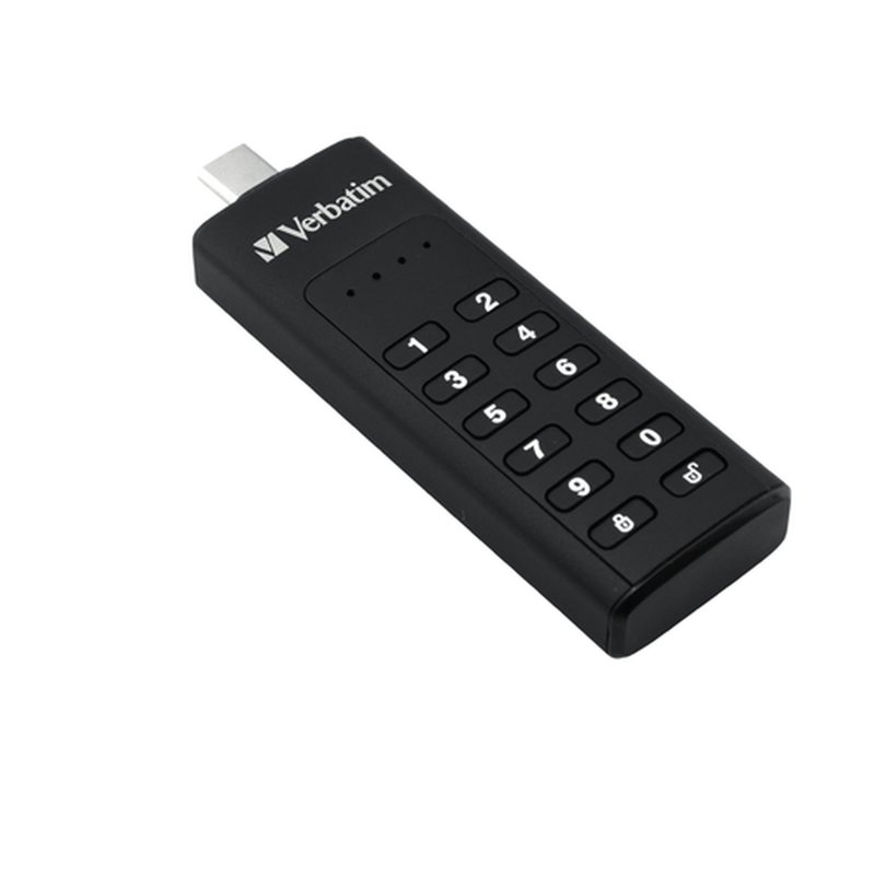 Verbatim Keypad Secure - Unidad USB-C de 128 GB Cifrada con un teclado integrado de acceso - Negro Verbatim Keypad Secure - Unidad USB-C de 128 GB Cifrada con un teclado integrado de acceso - Negro