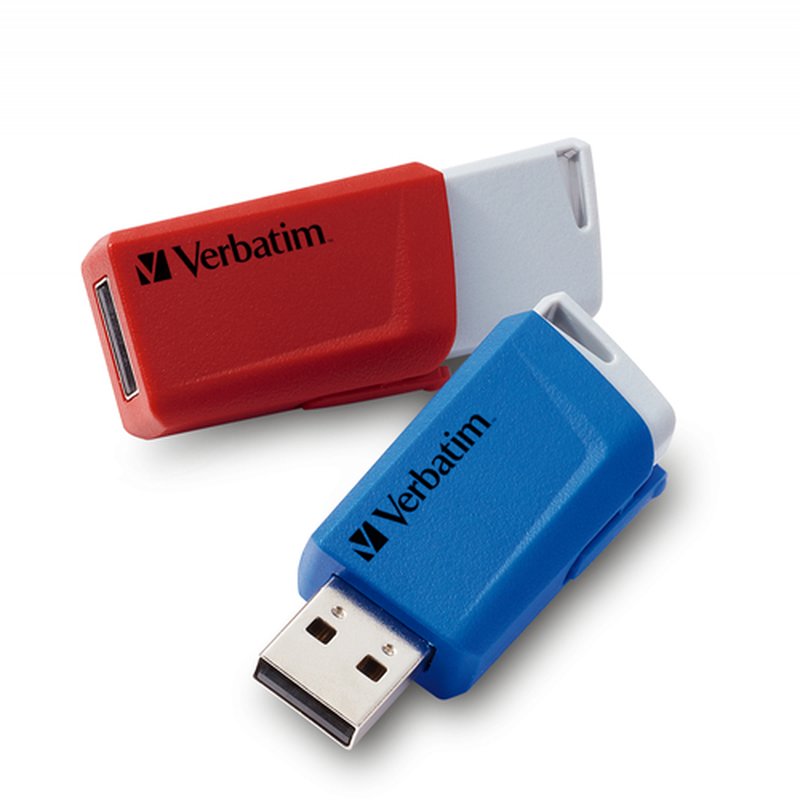Verbatim Store 'n' Click - Unidad USB 3.2 GEN1 - 2x32 GB, Rojo/Azul Verbatim Store 'n' Click - Unidad USB 3.2 GEN1 - 2x32 GB, Rojo/Azul
