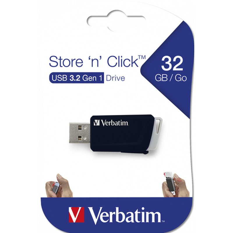 Verbatim Store 'n' Click - Unidad USB 3.2 GEN1 de 32 GB - Negro Verbatim Store 'n' Click - Unidad USB 3.2 GEN1 de 32 GB - Negro - Imagen 5