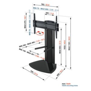 Vogel's EFF 8340 165,1 cm (65") Negro
