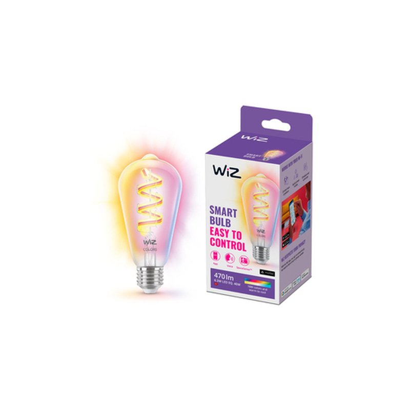 WiZ Bombilla con filamento transparente 40 W ST64 E27 - Imagen 2