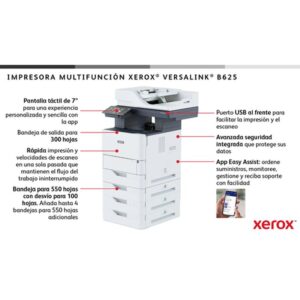 Xerox VersaLink B625V_DN impresora multifunción Laser A4 1200 x 1200 DPI 65 ppm Xerox VersaLink B625V_DN impresora multifunción Laser A4 1200 x 1200 DPI 65 ppm