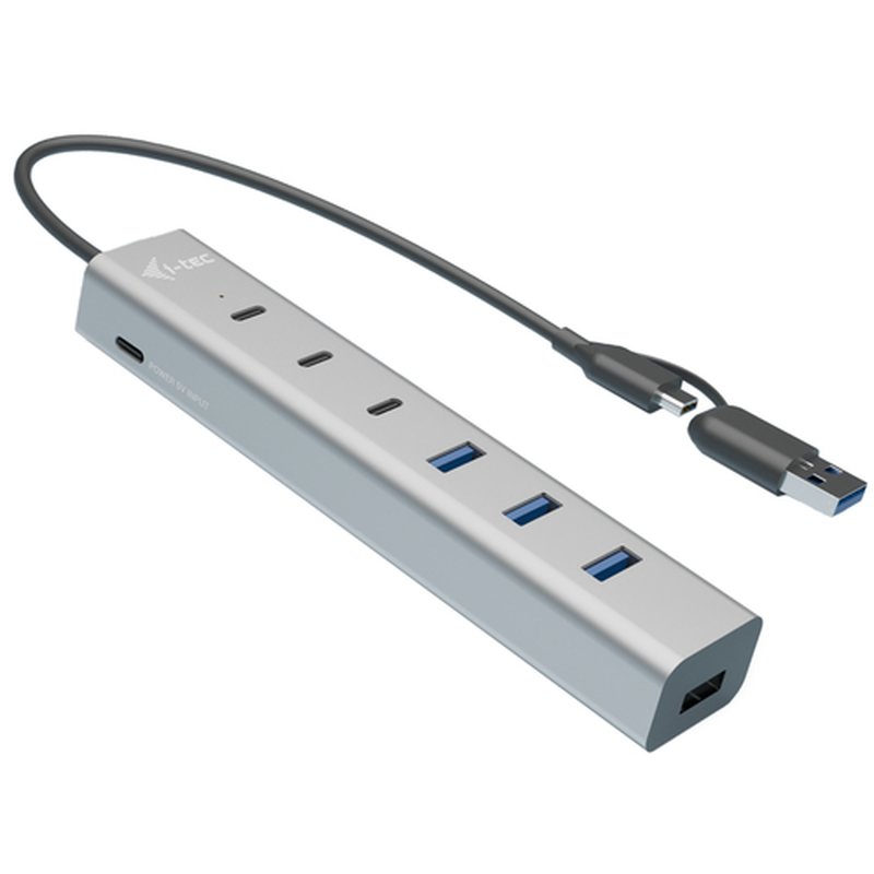 i-tec USB-C/USB-A Charging Metal HUB 7 port (3x USB-C, 4x USB-A) i-tec USB-C/USB-A Charging Metal HUB 7 port (3x USB-C, 4x USB-A)