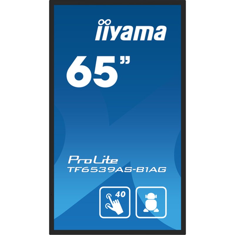 iiyama TF6539AS-B1AG pantalla de señalización Pantalla plana para señalización digital 163,8 cm (64.5") LED 500 cd / m² 4K Ultra HD Negro Pantalla táctil Procesador incorporado Android 24/7 - Imagen 2