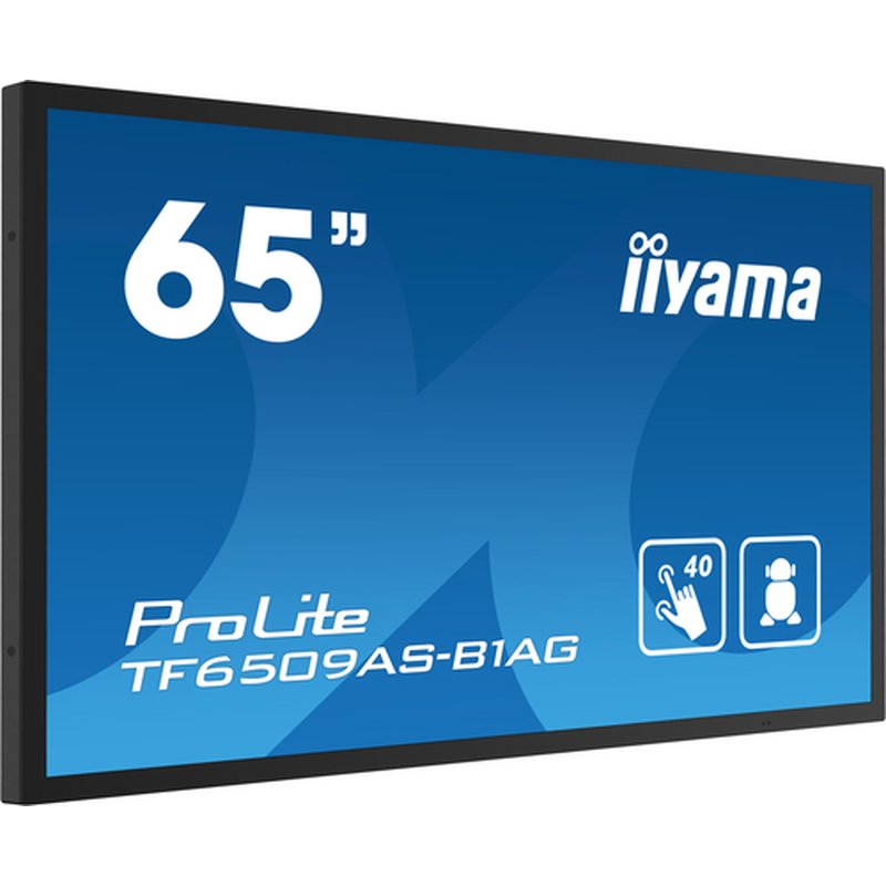 iiyama TF6539AS-B1AG pantalla de señalización Pantalla plana para señalización digital 163,8 cm (64.5") LED 500 cd / m² 4K Ultra HD Negro Pantalla táctil Procesador incorporado Android 24/7 - Imagen 3