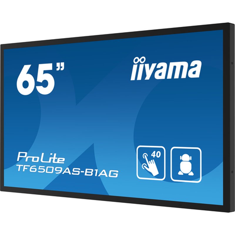 iiyama TF6539AS-B1AG pantalla de señalización Pantalla plana para señalización digital 163,8 cm (64.5") LED 500 cd / m² 4K Ultra HD Negro Pantalla táctil Procesador incorporado Android 24/7 - Imagen 7