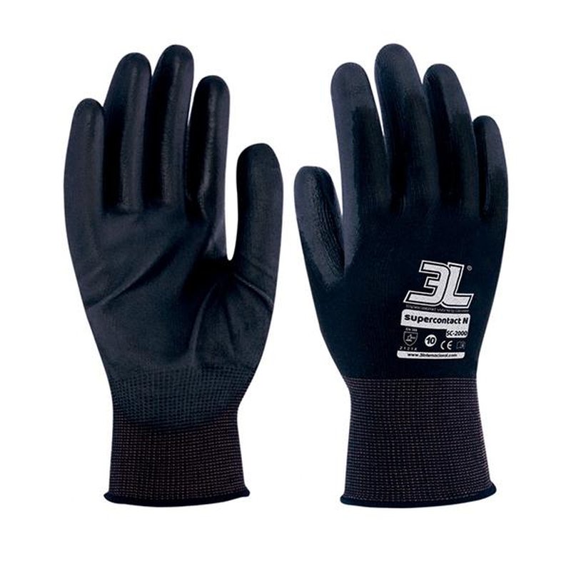 3L Guantes Supercontact N - Talla 8 - Color negro 3L Guantes Supercontact N - Talla 8 - Color negro