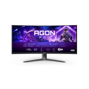 Alternative view of AOC AGON PRO AG346UCD pantalla para PC 86,4 cm (34") 3440 x 1440 Pixeles Wide Quad HD QD-OLED Negro, Gris
