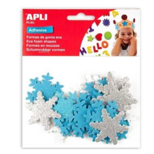 APLI B.22 FORMAS ADHESIVAS GOMA EVA COPOS NIEVE PURPURINA