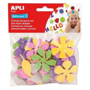 APLI B.48 FORMAS ADHESIVAS GOMA EVA FLORES PURPURINA