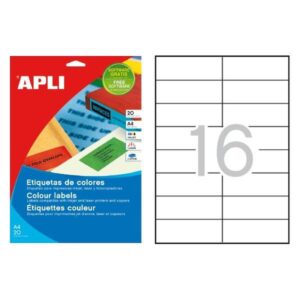 APLI Paq.320 etiquetas 105x37mm amarillo