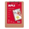 APLI Portablocs con clip base madera A4