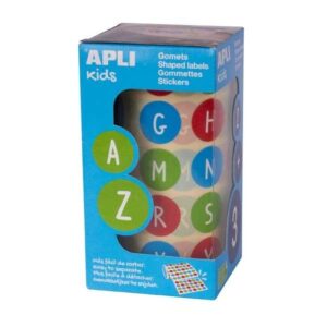 APLI R.900 GOMETS REMOVIBLES CIRCULARES LETRAS MAYUSCULAS DIAM 20MM MULTICOLOR