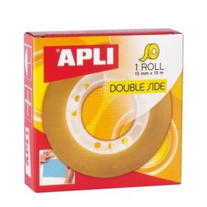 APLI R.cinta adhesiva doble cara 10mx15mm transparente