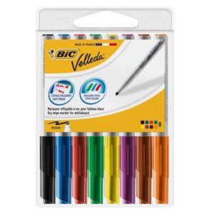 BIC BOLI 8 marcadores Velleda 1741 punta conica trazo 1,4mm surtidos