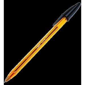 BOLIGRAFO CRISTAL FINE CUERPO NARANJA TRAZO 0,3 MM. COLOR NEGRO BIC 872731