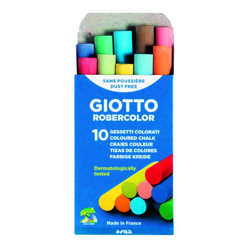 CAJA 10 TIZAS COLORES SURTIDOS GIOTTO F538900 - Imagen 2