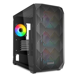 CAJA GAMING mATX SHARKOON MK3 3XVENT 120MM 3XUSB SN FUENTE NEGRO