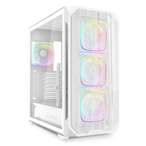 CAJA GAMING ATX SHARKOON NAK5M RGB 4XVENT 120MM 3XUSB SN FUENTE BLANCO