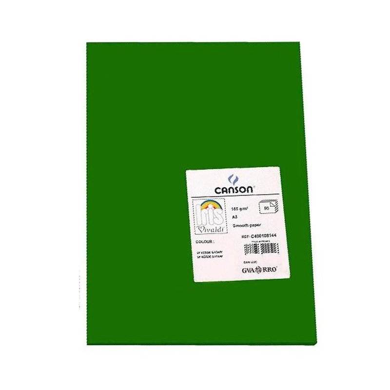 CANSON Pack de 50 Cartulina 185g A3 verde safari CANSON Pack de 50 Cartulina 185g A3 verde safari