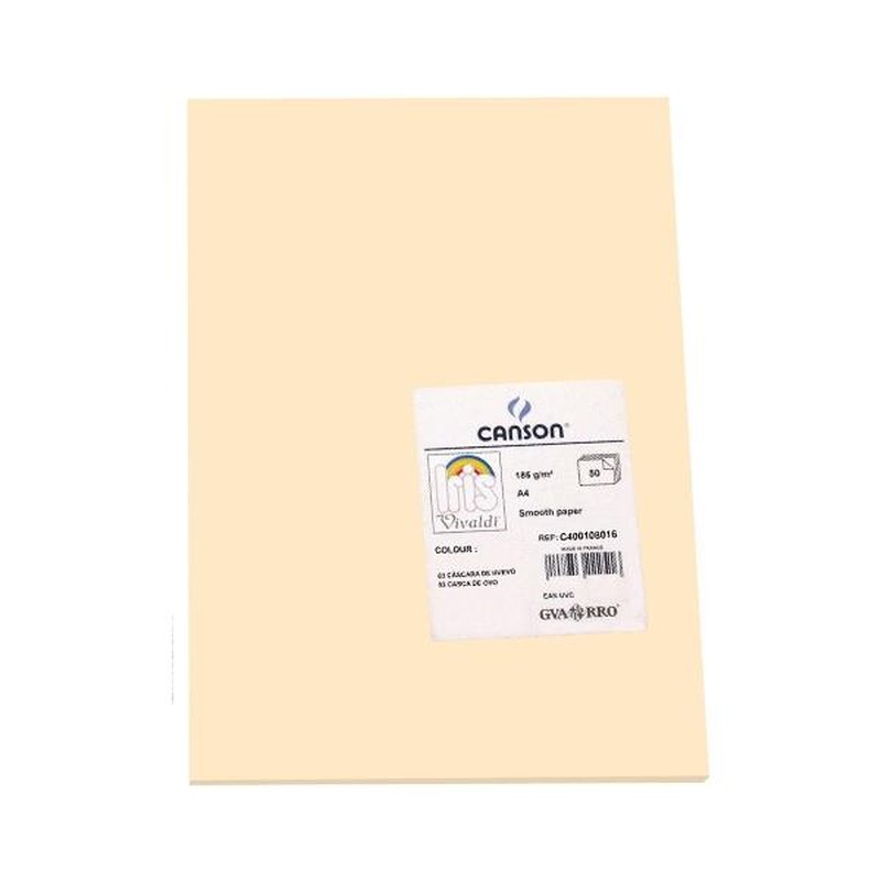 CANSON Pack de 50 Cartulina 185g A4 cascara de huevo CANSON Pack de 50 Cartulina 185g A4 cascara de huevo