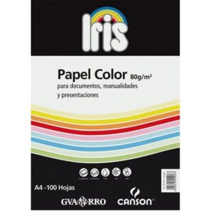 CANSON Paq.100h papel color Iris 80g A4 turquesa