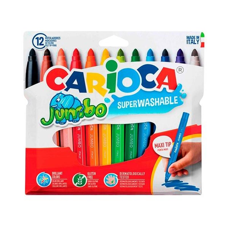 CAJA 12 ROTULADORES JUMBO COLORES SURTIDOS CARIOCA 40569