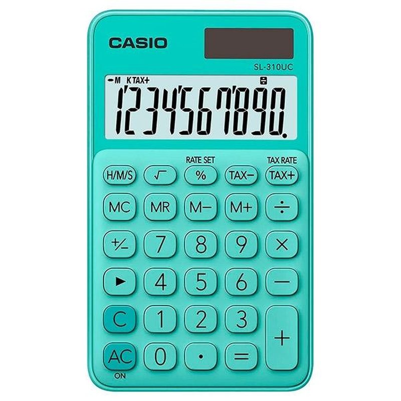 CASIO Calculadora de bolsillo My Color SL-310UC-BK 10 digitos verde