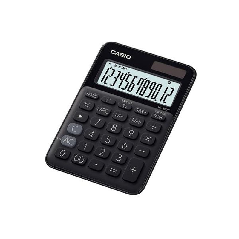 CASIO Calculadora de sobremesa My Color MS-20UC-BK 12 digitos negro