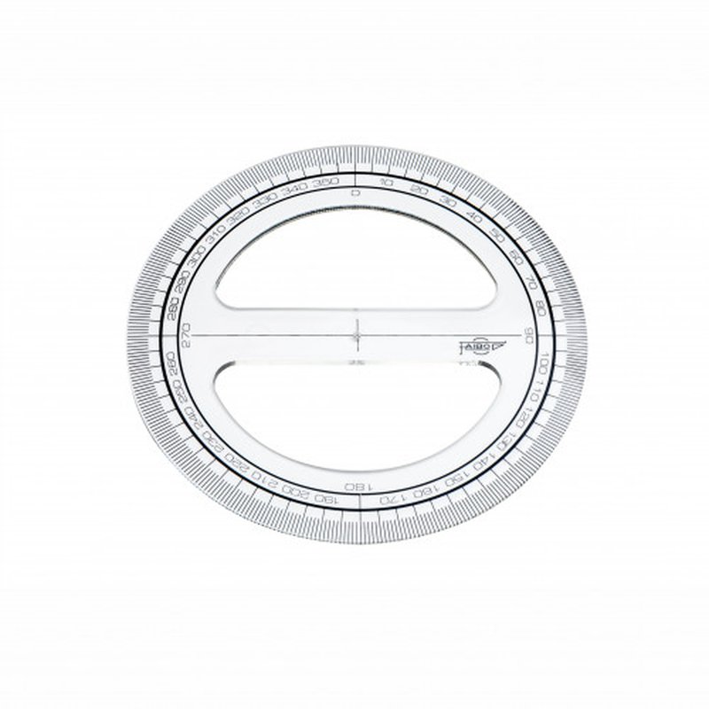 CIRCULO TRANSPARENTE EN PLASTICO INYECTADO GRADUADO Y BISELADO 12 CM. FAIBO 220