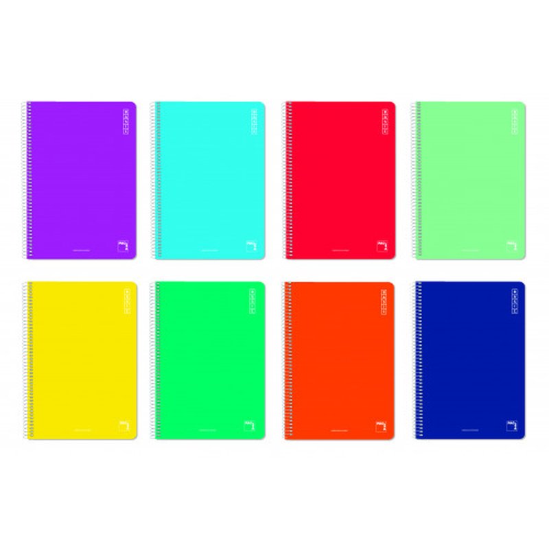 CUADERNO ESPIRAL SERIE BASIC TAPA BLANDA 60 GRS. FOLIO (215X310MM.) 80 HOJAS PAUTADO 2,5 CON MARGEN PACSA 16440