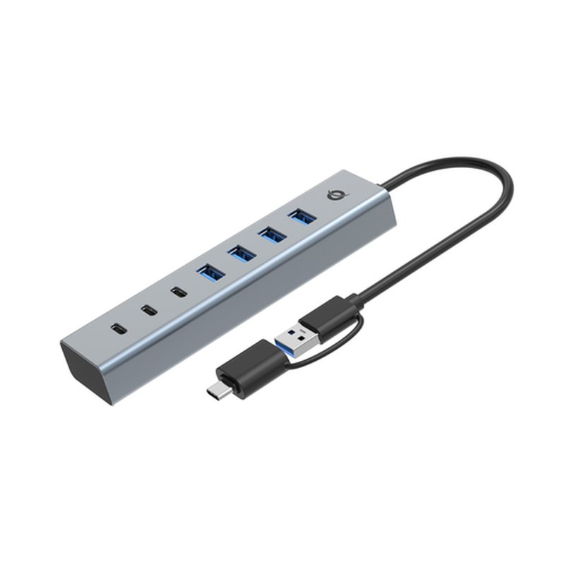 Conceptronic HUBBIES20GP hub de interfaz USB 3.2 Gen 1 (3.1 Gen 1) Type-C 5000 Mbit/s Gris - Imagen 2