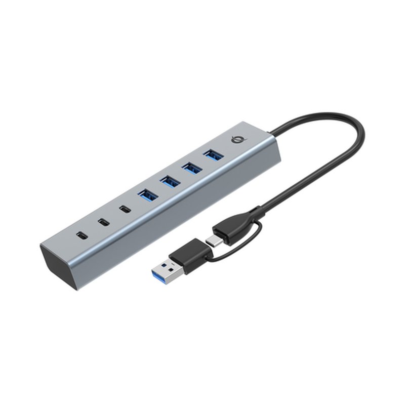 Conceptronic HUBBIES20G hub de interfaz USB 3.2 Gen 1 (3.1 Gen 1) Type-C 5000 Mbit/s Gris Conceptronic HUBBIES20G hub de interfaz USB 3.2 Gen 1 (3.1 Gen 1) Type-C 5000 Mbit/s Gris