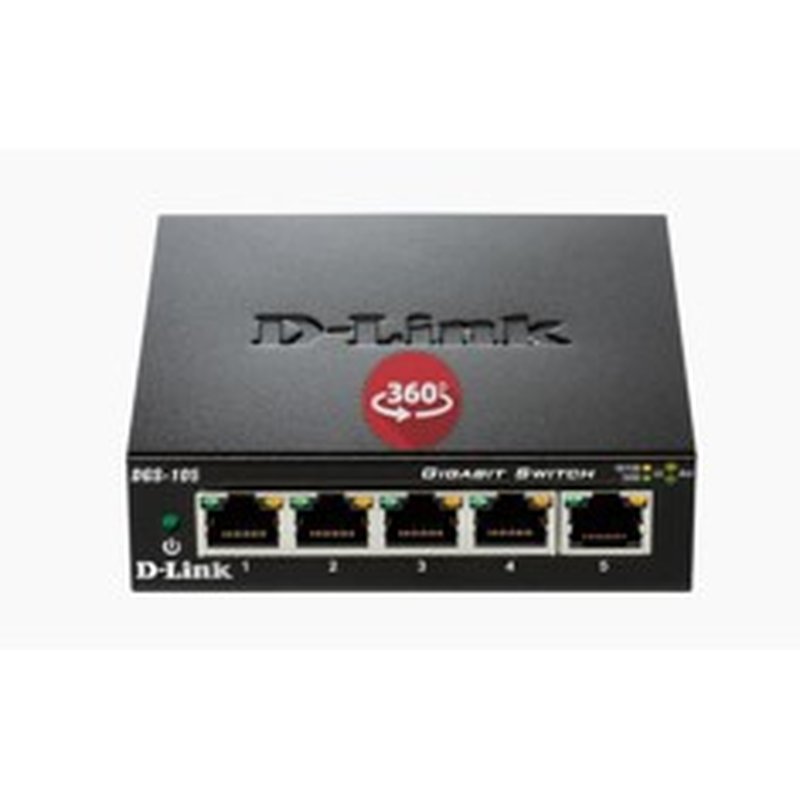 D-Link DGS-105 No administrado L2 Gigabit Ethernet (10/100/1000) Negro