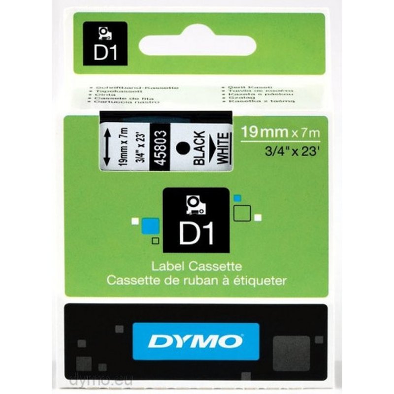 D1 - CINTAS DYMO 19MMX7M NEG/BLANC D1 - CINTAS DYMO 19MMX7M NEG/BLANC