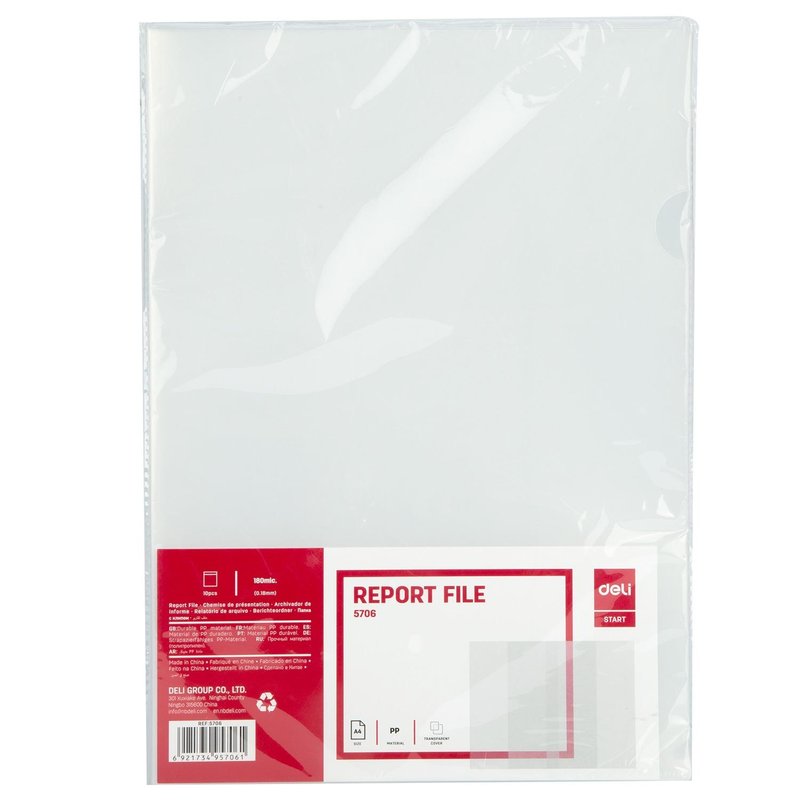 DELI B.10 dossieres uñeros PP 180 micras transparente A4