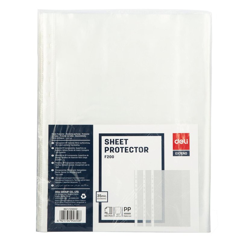 DELI C.100 fundas multitaladro PP cristal 80 micras A4 DELI C.100 fundas multitaladro PP cristal 80 micras A4