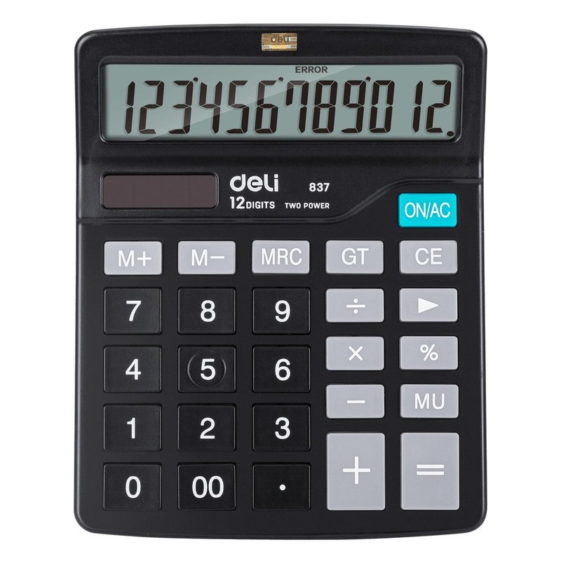 DELI Calculadora de sobremesa EM837 12 digitos negro