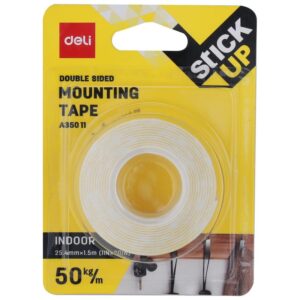 DELI Cinta doble cara de espuma 25,4mmx1,5m