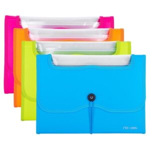 DELI Clasificador fuelle con 7 separaciones y goma para cierre PP A4 colores surtidos
