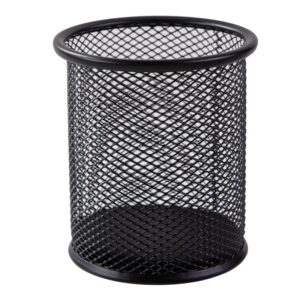 DELI Cubilete metalico de rejilla negro