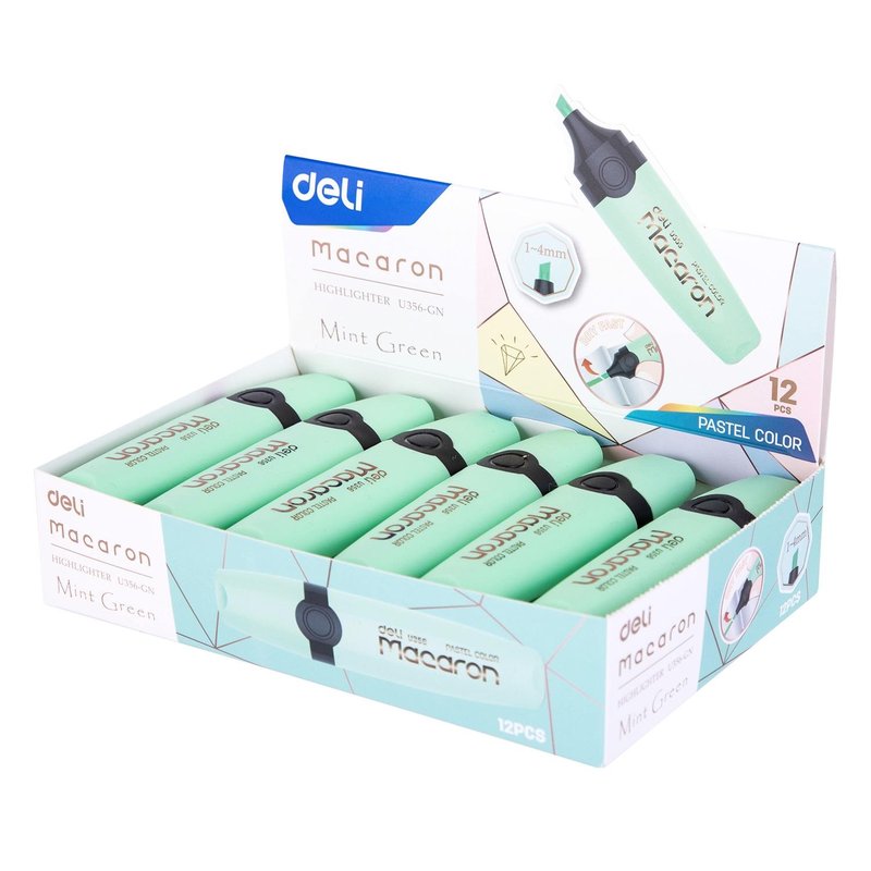 DELI Marcador fluorescente Macaron punta biselada 1-5mm verde