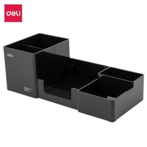 DELI Organizador de sobremeta plastico 6 compartimentos negro