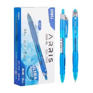 DELI Roller retractil gel Arris punta 0,5mm azul
