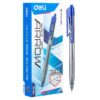 DELI boligrafo retractil Arrow punta fina 0,7mm azul